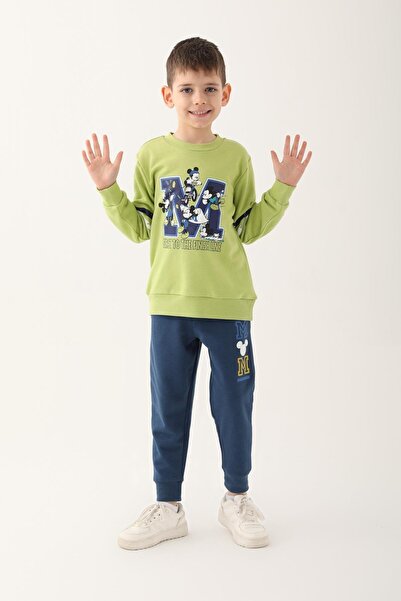 Disney Mickey Mouse Fıstık Yeşili Erkek Çocuk Eşofman Takımı