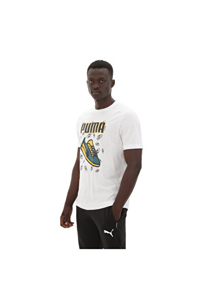 Puma 683209-02 Puma Graphıcs Sneaker Tee Erkek T-Shirt Beyaz