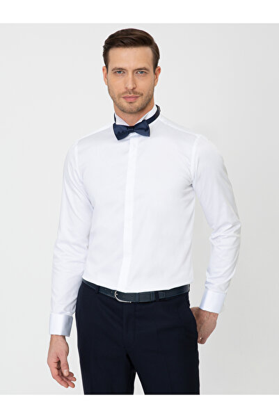 Cacharel White Slim Fit Tuxedo Shirt 50252691 -Vr013
