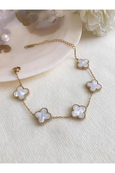 Uzs pace Steel Bracelet Avec Clover