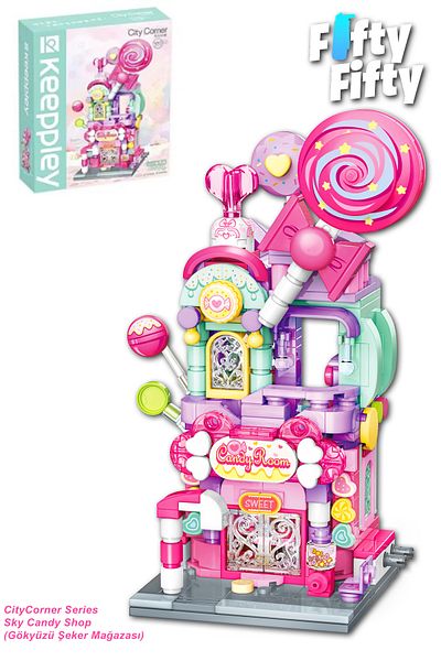 Vagonlife Keeppley City Corner - Sky Candy Store (358 Pieces) Toy Building Set 28012