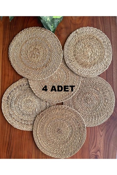 Belomia Home Collection Amerikan Servis Lux Sunum Tabak Altlığı 4 Adet Hasır ...