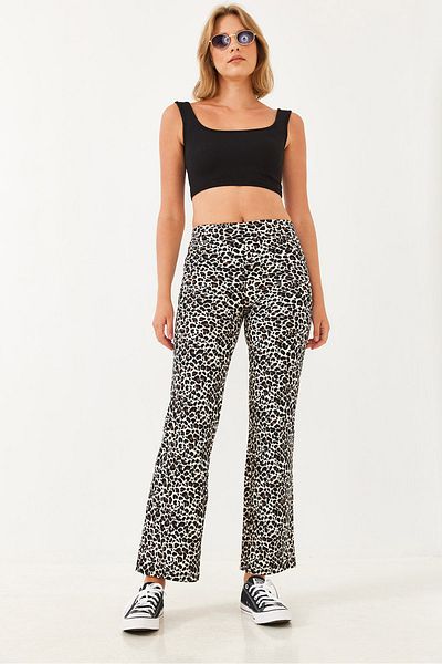 Bianco Lucci Damen-Wildlederhose mit Leopardenmuster 10016 60251857