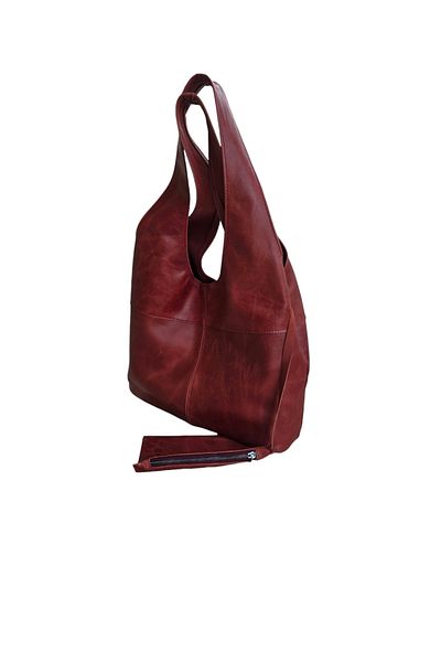 Veskemann Randy Genuine Leather Antique Claret Red Shoulder Bag