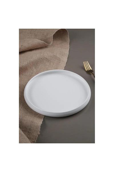 ACAR Bianco Perla Porcelain Round Plate - 23.5 cm Mst466