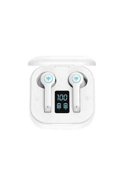 Moodix KI23K49 Bluetooth-Ohrhörer, Weiß, LCD-Anzeige