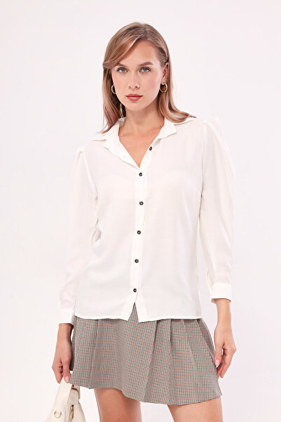 armonika Női fehér görögdinnye ujjú ing ARM-20K001114