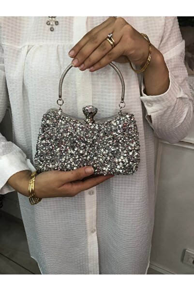 Baykuş Boutique حقيبة فستان سهرة نسائية للمناسبات الخاصة - مع تفاصيل حجرية كب...