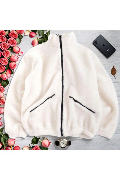 exans moda Unisex Oversize βελούδινο μπουφάν με φερμουάρ