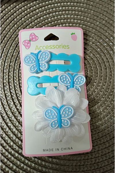 mos&more Set de catarame cu cleme pentru copii Fluture din 3 piese