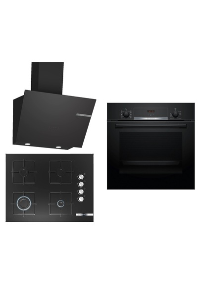 Bosch Siyah 3 Lü Ankastre Set 268 ( HBF514BB1T - POP7C6O12O - DWK66PJ60T )