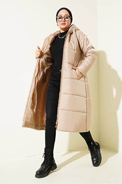 Bigdart T5120 Nerz langer aufblasbarer Hijab-Mantel mit Kapuze