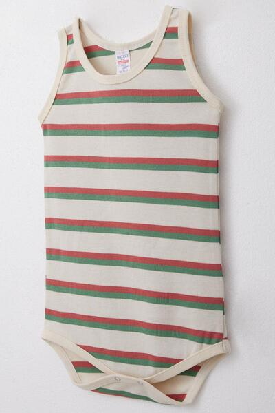 Breeze Colorful Striped Athlete Bodysuit for Baby Boy - 9 Months-3 Years, Cream