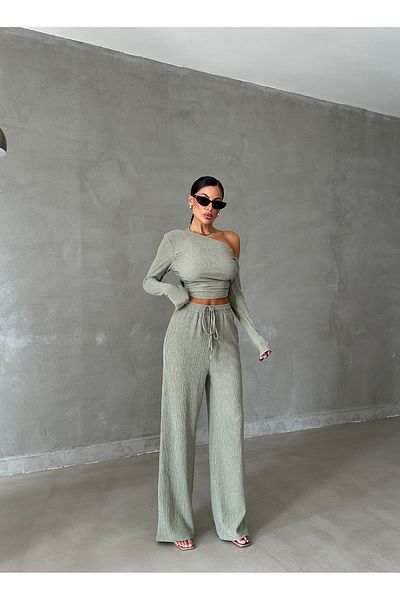Ekim Store Set de pantaloni bluză cu guler clasic