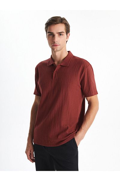 LC Waikiki Lw - Polo Collar Short Sleeve Men's Textured T-Shirt