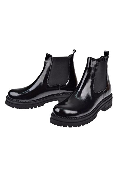 pullman Hakiki Deri Lastikli Kadın Bot PLM-150 SİYAH RUGAN