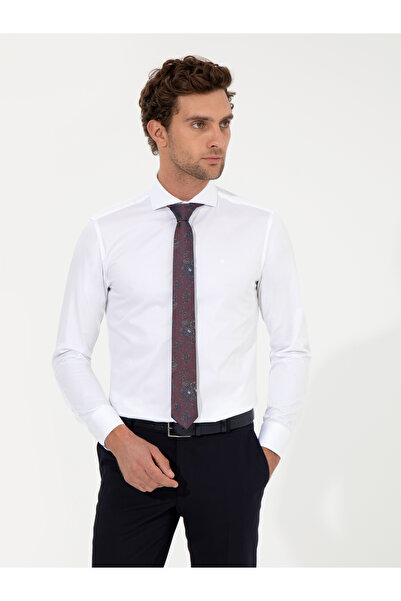 Cacharel White Slim Fit Long Sleeve Basic Shirt 50259831-Vr013