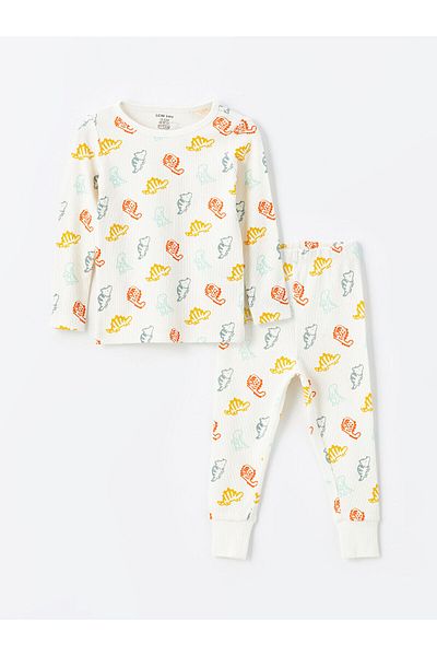 LC Waikiki Lw - Crew Neck Long Sleeve Printed Baby Boy Pajama Set