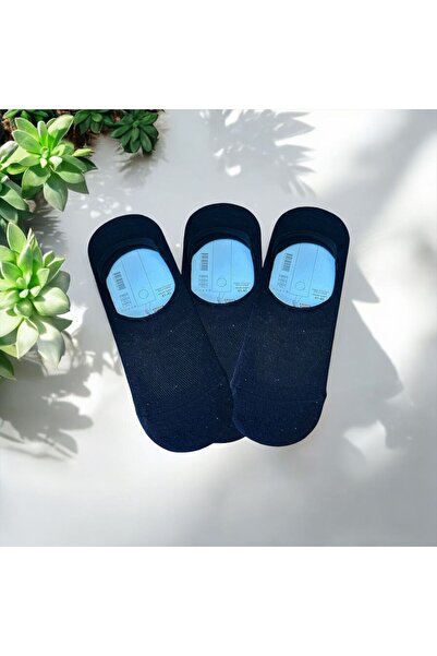 Butik KADIN SİYAH SİLİKONLU BABET ÇORAP 3LÜ
