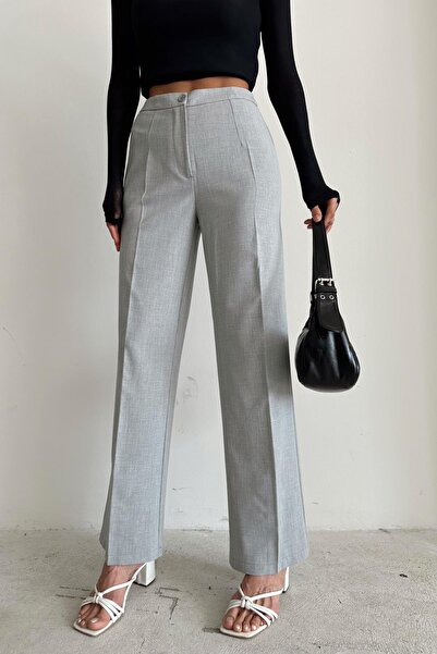 mylove بنطلون بالازو مزدوج رمادي