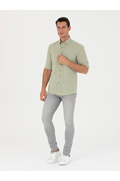 Cacharel Haki Slim Fit Uzun Kollu Gömlek 50265476-VR027