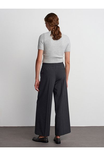 Dilvin 71556 Drawstring Tied Trousers-Dark Gray