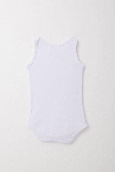 Breeze White Baby Boy Bodysuit - Snap, Jacquard and Heart Pattern, 9 Months-3 Years