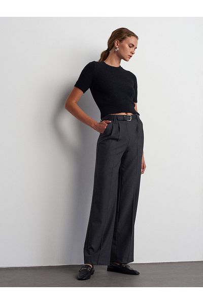 Dilvin 71550 Anthracite Smart Belted Pants