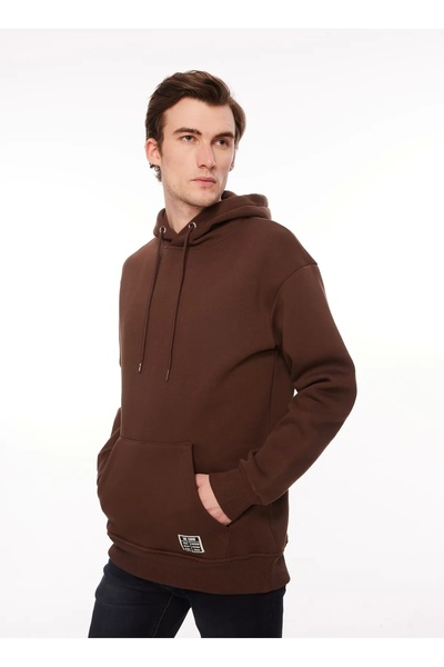 The Crow Men's Sweatshirt - Hood Collar, Brown Color, Tc3908 Model
