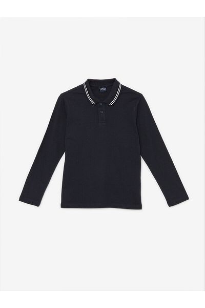 LC Waikiki LW - Tricou de bază cu mânecă lungă cu gât polo pentru băieți