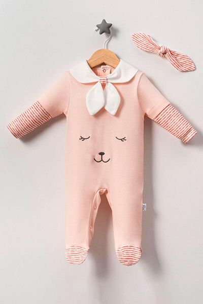 TRENDİMİZBİR Baby Girl Baby Face Bandana Seasonal Jumpsuit