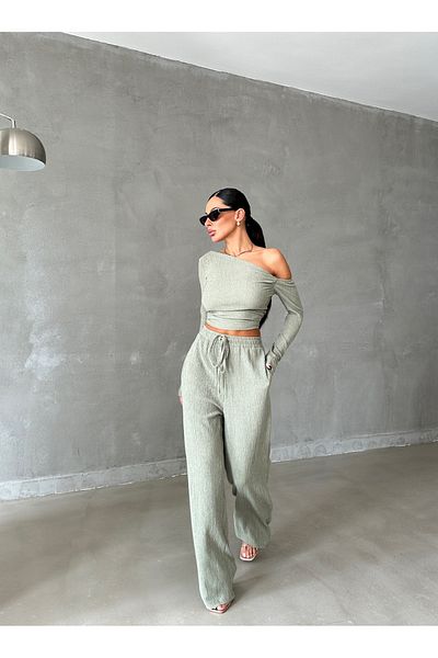 Ekim Store Set de pantaloni bluză cu guler clasic