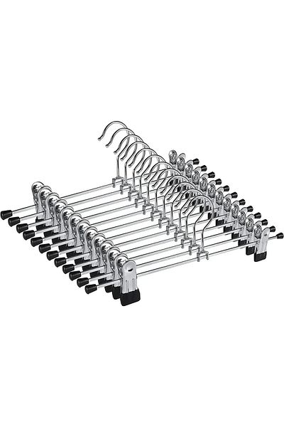 AXE HOME 10 Pieces Metal Latched Skirt and Trouser Hanger