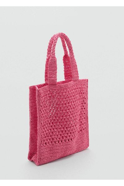 MANGO Woman Natural Fiber Shopper Bag