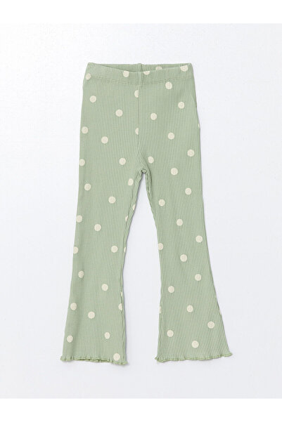 LC Waikiki Lw - Crew nyakú, hosszú ujjú pöttyös nyomott kislány blúz és leggings 2 részes készlet