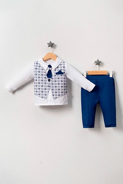TRENDİMİZBİR Blue Classic Vest Suit for Baby Boy