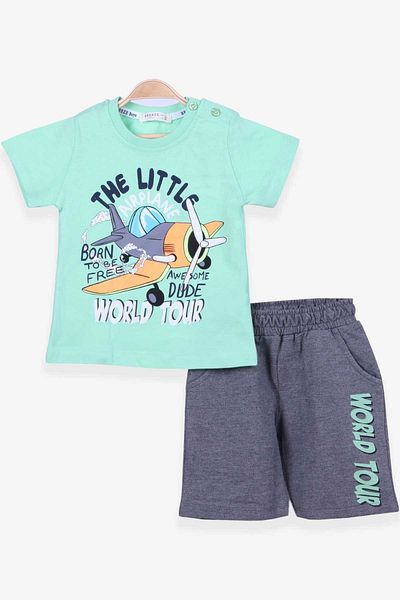 Breeze Boy's Shorts Set Printed 1.5-5 Years, Mint Green