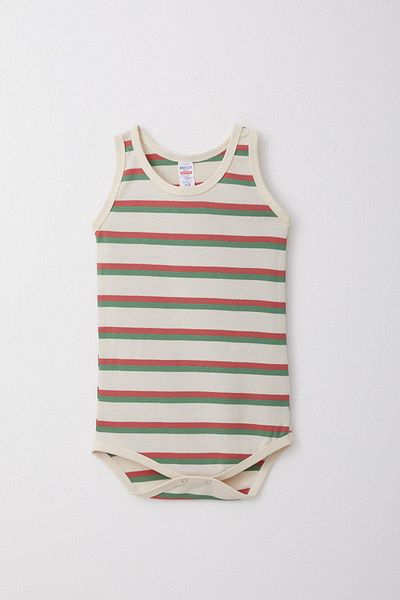 Breeze Colorful Striped Athlete Bodysuit for Baby Boy - 9 Months-3 Years, Cream
