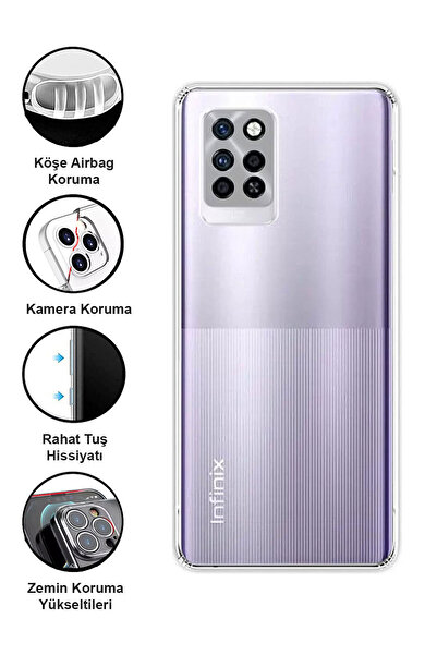CEPSTOK İnfinix Note 10 Pro Kılıf Şeffaf Kamera Korumalı Yumuşak Silikon