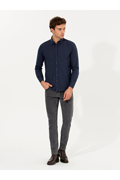 Cacharel Lacivert Slim Fit Uzun Kollu Gömlek 50256919-VR033