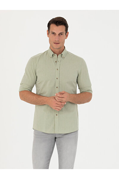 Cacharel Haki Slim Fit Uzun Kollu Gömlek 50265476-VR027