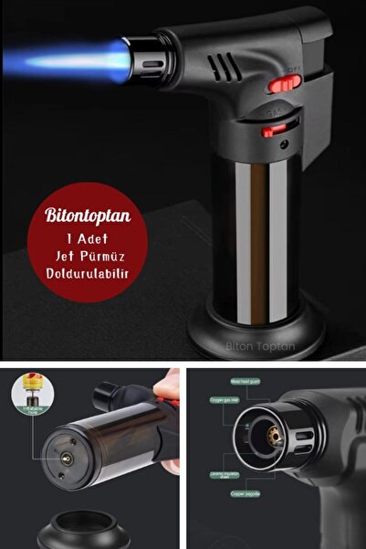 BiTon Toptan Pürmüz Doldurulabilir Çakmak 1300°C Torch Depolu Orta Boy Pürmüz