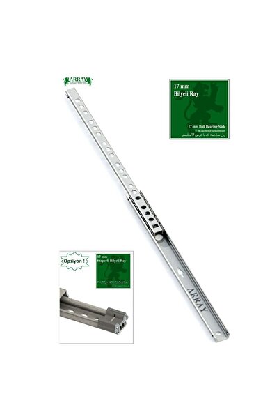 Genel Markalar Teleskopik Ince Bilyalı Çekmece Rayı 17 Mm 310 Mm Çekmece Rayl...