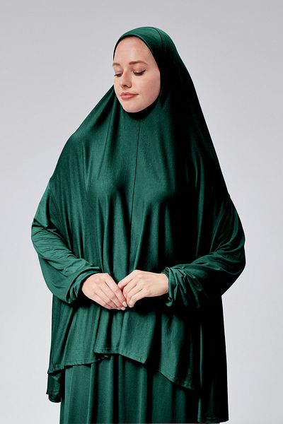 Sonbaharmoda Φόρεμα προσευχής - δύο τεμάχια, οργανικό βαμβάκι, ελαστικό μανίκι, αντιολισθητική φούστα, χτενισμένο βαμβακερό μουσουλμανικό