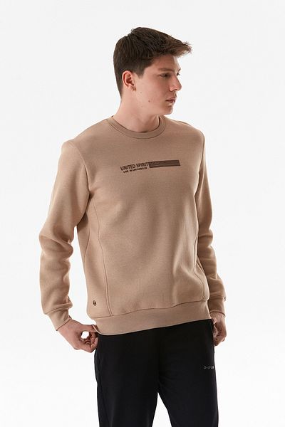 Fulla Moda Φούτερ με λαιμόκοψη με 3 νήματα με ανάγλυφο εμπριμέ