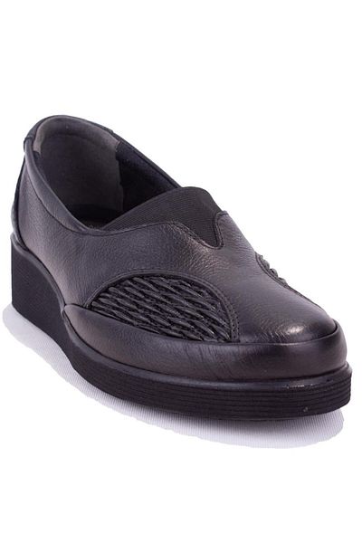 Polaris 105279   Pantofi de piele pentru femei ortopedici zilnici negri cu 5 puncte