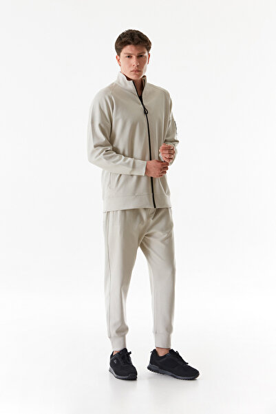 Fulla Moda Базовий світшот на блискавці з подвійною кишенею та коміром-стійкою