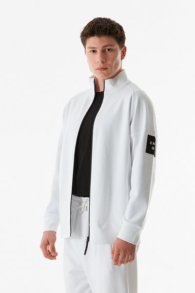 Fulla Moda Βασικό φούτερ με διπλή τσέπη με φερμουάρ γιακά