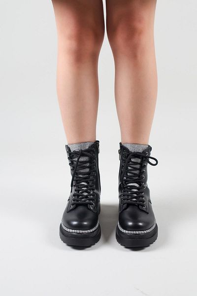 Birikon JETKA Lace-Up Γυναικείες Μπότες ΜΑΥΡΟ
