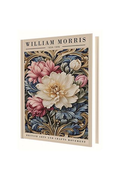 DEFFTER William Morris 14x20 White Sunflower - Hard Covered Lined Notebook 96 Yp